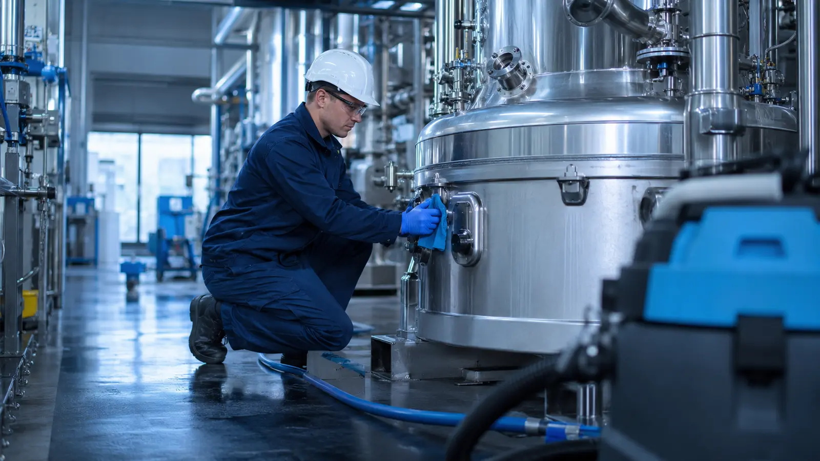 Professionelle technische Reinigung einer Produktionsanlage